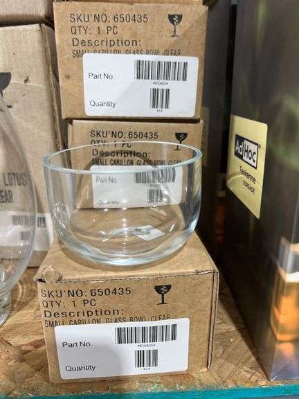 TAG SMALL CARILLON CLEAR GLASS BOWL 650435 APROX 4.5"DIA x 3"H