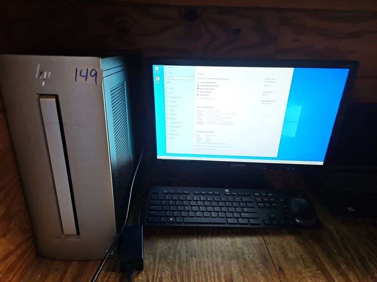HP ENVY PC WITH CORE i7 7th GEN INTEL WITH SAMSUNG S22E310 22" MONITOR INCLD. BOTH WITH POWER CABLES, HDMI CABLE & USB KEYBOARD INCLD. BOTH POWER ON, PASSWORD INCLD.
