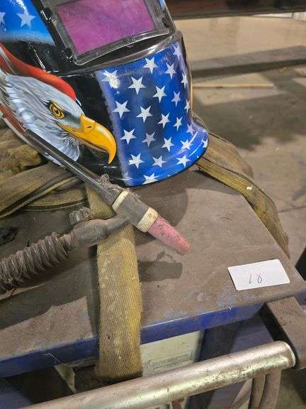 HARRIS 50 PLASMA CUTTING COMPLETE WITH GUN, WELDING HELMET AND HOSES