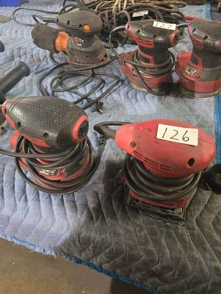 HYPER TOUGH 1/4 2218 SHEET SANDER & BAUER 1712E-B 5" PALM SANDER