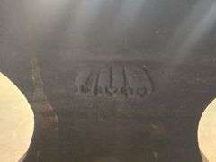 HEAVY DUTY ANVIL MOUNTED ONTO FRAME ;   ANVIL APROX DIM. 27"x4.5"x11" - TOTAL APROX DIM. 21"x18"x32.5"