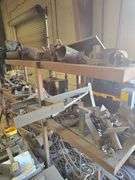 4-TIER SOLID METAL HEAVY DUTY SHELVING UNIT APROX 8'3" x 17" x 61"; WITH CUSTOM FORGED SOLID STEEL DÉCOR & HEAT FORGING TOOLS