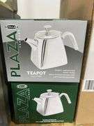 STELLAR PLAZA MODERN SQUARE DESIGN MIRROR FINISHED STAINLESS STEEL TEAPOT 0.6L