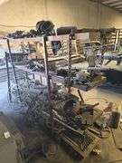 4-TIER SOLID METAL HEAVY DUTY SHELVING UNIT APROX 8'3" x 17" x 61"; WITH CUSTOM FORGED SOLID STEEL DÉCOR & HEAT FORGING TOOLS