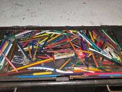 VINTAGE METAL DRAWING TABLE WITH METAL ORGANIZERS & SINGLE DRAWER APROX 35"x30"x53"