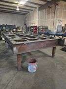 SOLID METAL CUSTOM MADE HEAVY DUTY WORK BENCH TOTAL DIM. APROX 16'3" x 7'5" x 36" **EXTREMELY Heavy**