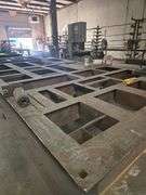 SOLID METAL CUSTOM MADE HEAVY DUTY WORK BENCH TOTAL DIM. APROX 16'3" x 7'5" x 36" **EXTREMELY Heavy**