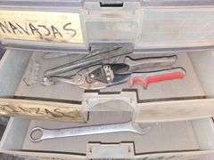 7-DRAWER PLASTIC ORGANIZER FULL OF TOOLS AND HARDWARE APROX 15"x11"x25"