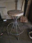 SOLID WOODEN TALL WORK BENCH APROX 4.5'x3'x3.5' WITH CONTENTS INCLD.