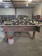 SOLID METAL CUSTOM MADE HEAVY DUTY WORK BENCH TOTAL DIM. APROX 16'3" x 7'5" x 36" **EXTREMELY Heavy**