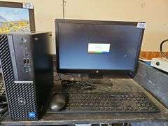 DELL OPTIPLEX 7090 COMPUTER WITH CORE vPRO i5 INTEL, HP 20" W2082a MONITOR, DELL USB MOUSE AND KEYBOARD INCLD. EACH WITH POWER CABLE, BOTH POWER ON