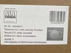 ASA SELECTION GERMANY 92045017 WHITE PORCELAIN TEA POT 2.5L *sold per pcs
