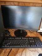 LENOVO IDEACENTRE COMPUTER WITH POWER CABLE AND ACER MONITOR POWERS ON WITH POWER CABLE, HDMI, USB MOUSE AND KEYBOARD INCLD.