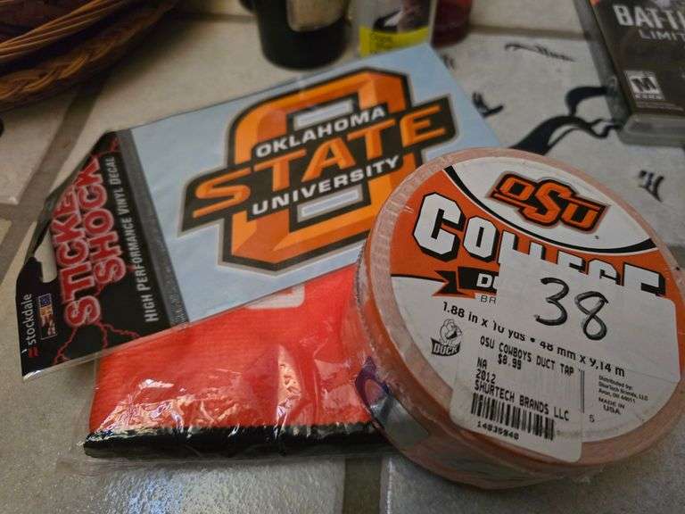 OSU themed products including tape, decal, and towel