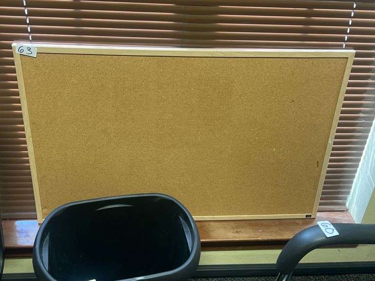 QUARTET WOOD FRAMED CORKBOARD APROX 35"x23"