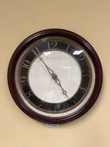 STERLING & NOBLE CLOCK CO. LARGE PRINT WALL CLOCK 16"dia.