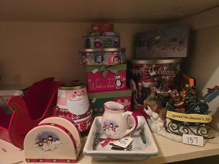 Holiday Tins, Dishes and Home Decor Items