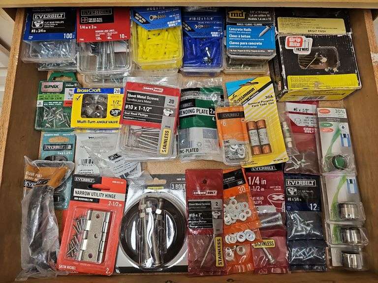 ORGANIZED HARDWARE INCLUDING EVERBILT, CROWN BOLT ECT