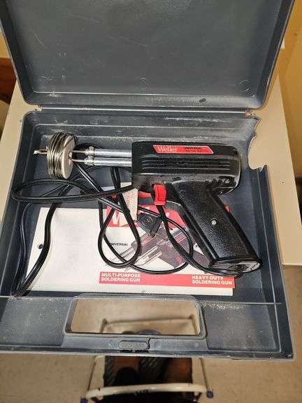 WELLER UNIVERSAL PROFESSIONAL 140W/100W HEAVY DUTY SOLDERING GUN IN CASE WITH MANUAL, TOOLS, AND WIRE