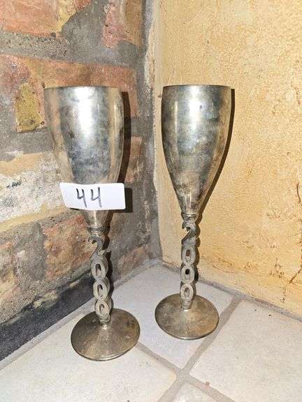 Godinger Silver Art Co. wine glasses aprox 10"H