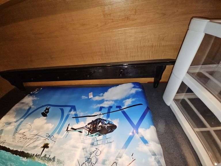 Solid wood wall-mounted coat rack aprox 47"L & Rubbermaid 2-Drawer organizer about 9"x15"x16"