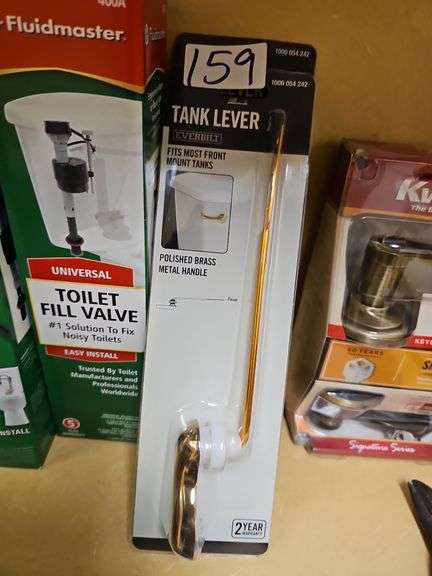 EVERBILT TANK LEVER 1000-054-242 POLISHED BRASS METAL HANDLE