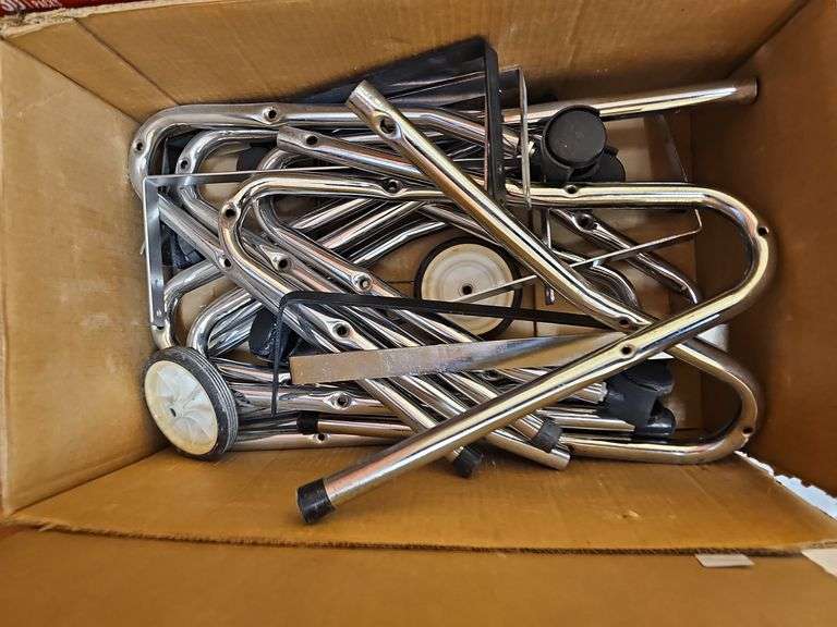 METAL CHAIR LEGS SOME WITH SINGLE CASTOR