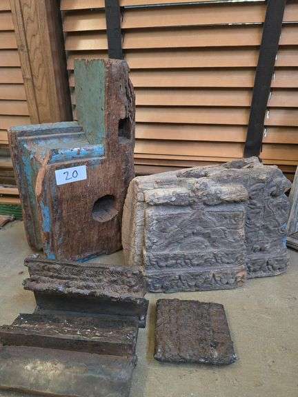 Vintage handcrafted décor including raw wood and solid metal pieces