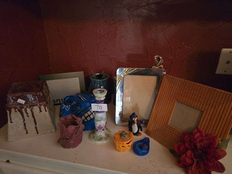 Variety of home décor including hand made ceramics & photo frames