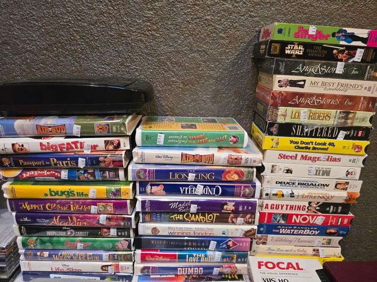 Appx 60 DVD Blue Ray Movies 50 VHS 10 CDs