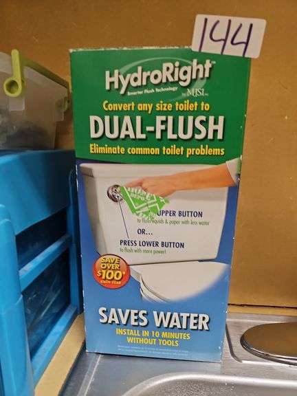 HYDRORIGHT DUAL-FLUSH CONVERTER KIT HWK531-01 CHROME BUTTON