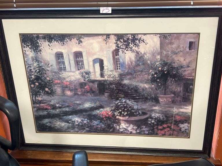 LARGE WOODEN FRAMED ART BY GREG SINGLEY APROX 43"x32"