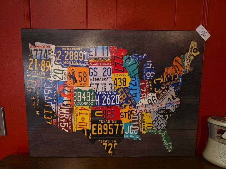 United States canvas art aprox 2'x1.5'