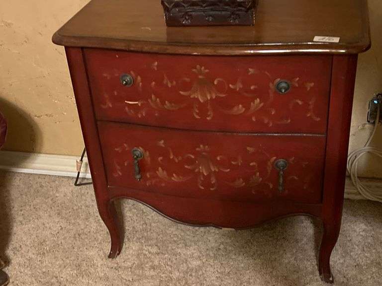 Solid wooden 2-drawer vintage night-stand aprox 28"x16"x27"