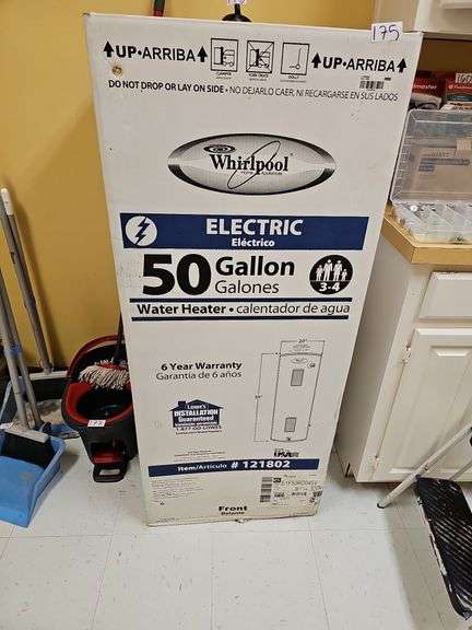 WHIRLPOOL ELECTRIC 50GAL WATER HEATER 50"x20"