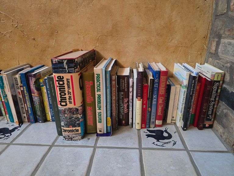 Large book collection incld. Chronicle of the 20th century; Websters Dictionary, Religious Books, Educational Books, ect