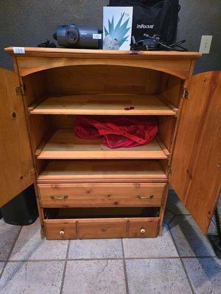 Appx 2' x 4' x 5' Wooden Hutch with 2 Doors and Drawers