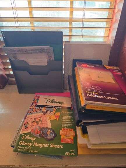 Office supplies such as kodak photo paper, various writing paper, printer glossy magnet sheets, paper organizer ect