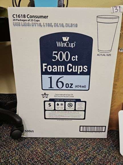 WINCUP 500CT. FOAM CUPS 16OZ C1618 CONSUMER
