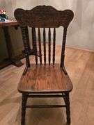 Vintage solid wooden chair aprox 20"x15"x38" *matches lot 60