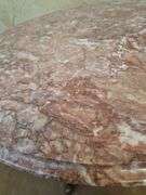 Vintage Granite topped solid wood center table aprox 30"dia. X 29"H