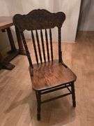 Vintage solid wooden chair aprox 20"x15"x38" *matches lot 60