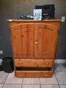 Appx 2' x 4' x 5' Wooden Hutch with 2 Doors and Drawers