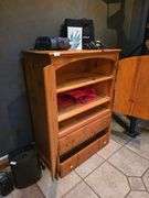 Appx 2' x 4' x 5' Wooden Hutch with 2 Doors and Drawers