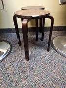 MATCHING SOLID WOOD STOOLS APROX 13"DIA x 18"H