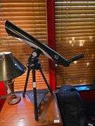 EDU Science Plastic Telescope for beginners with telescoping tripod stand, Storage bag incld.