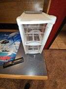 Solid wood wall-mounted coat rack aprox 47"L & Rubbermaid 2-Drawer organizer about 9"x15"x16"