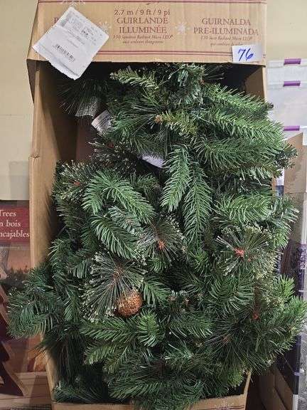 PRE-LIT GARLAND WITH 150 COLOR CHANGING RADIANT MICRO LED LIGHTS 9'