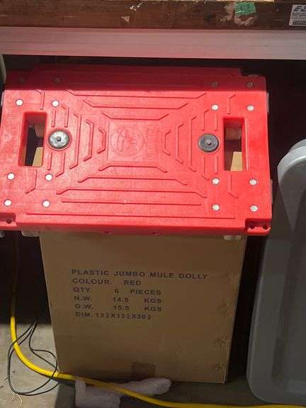 ADCO PLASTIC JUMBO MULE DOLLY RED 17"x11"