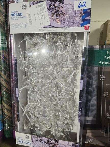 GE STAY BRIGHT 100 LED GLITTER GEM GARLAND WARM WHITE ITEM 1784863  120V